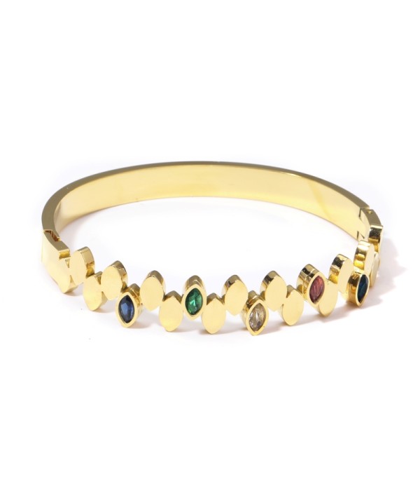 Pulsera rígida dorada tipo manguito