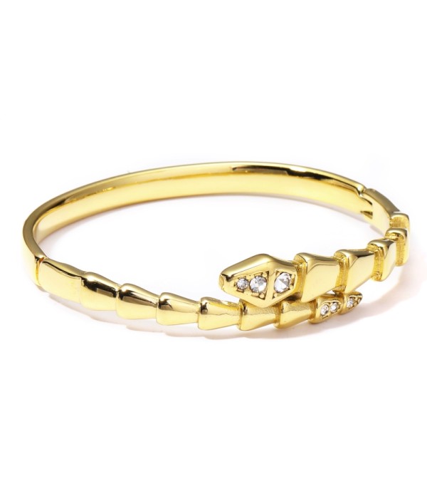 Pulsera rígida dorada de serpiente