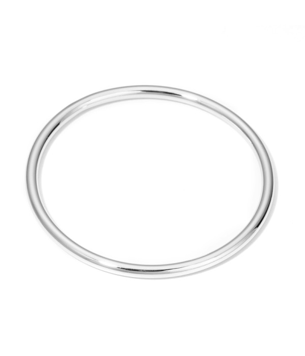 Pulsera rígida plateada lisa ultrafina