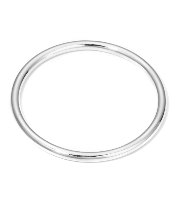 Pulsera rígida plateada lisa fina