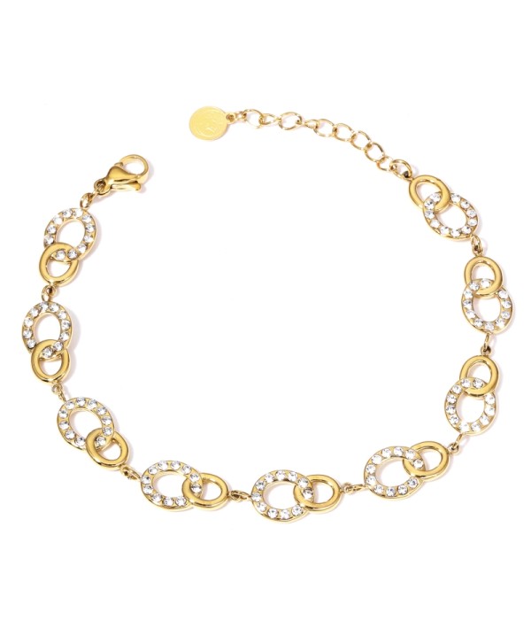 Pulsera de eslabones ovalados entrelazados