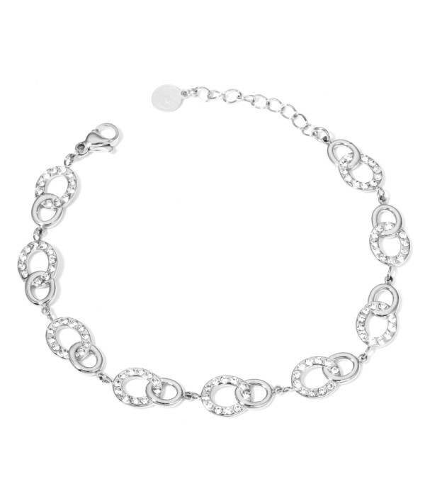 Pulsera de eslabones ovalados entrelazados