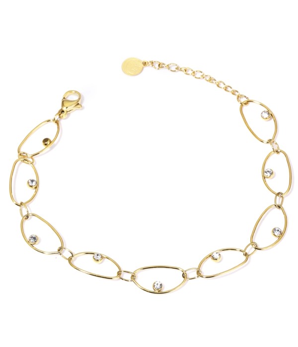 Pulsera de eslabones ovalados entrelazados