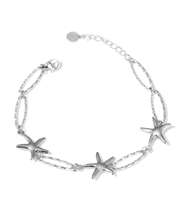 Pulsera de eslabones de estrellas del mar y aros