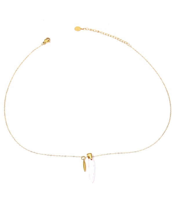 Collar dorada con perla natural