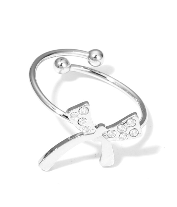 Anillo abierto de lazo con circonitas