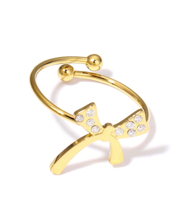 Anillo abierto de lazo con circonitas