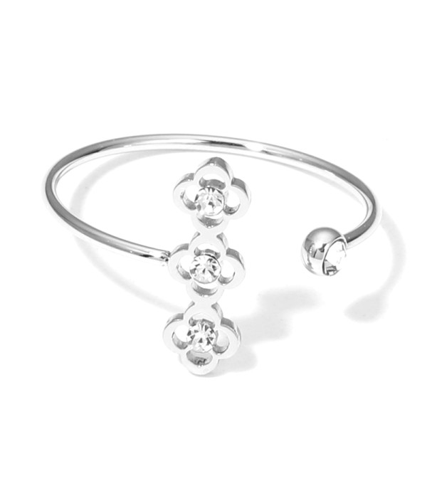 Anillo abierto con circonitas