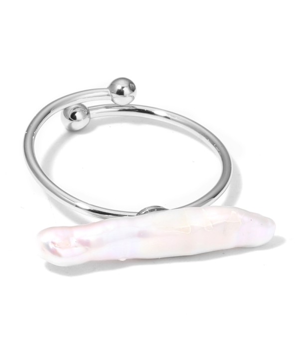 Anillo abierto con perla natural