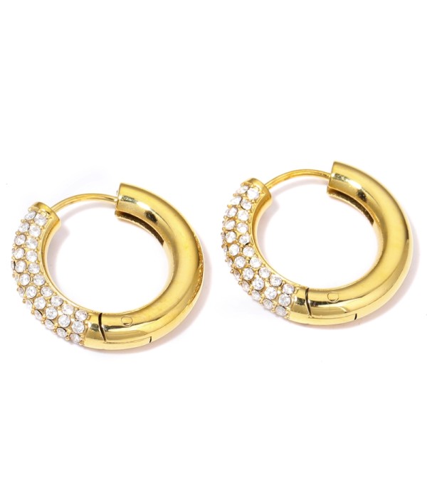 Pendientes de aro medianos con circonitas