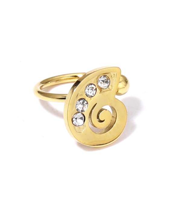 Clip de oreja de concha con circonitas