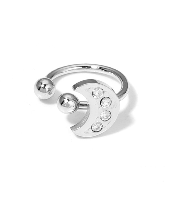 Clip de oreja de luna con circonitas