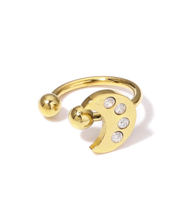 Clip de oreja de luna con circonitas