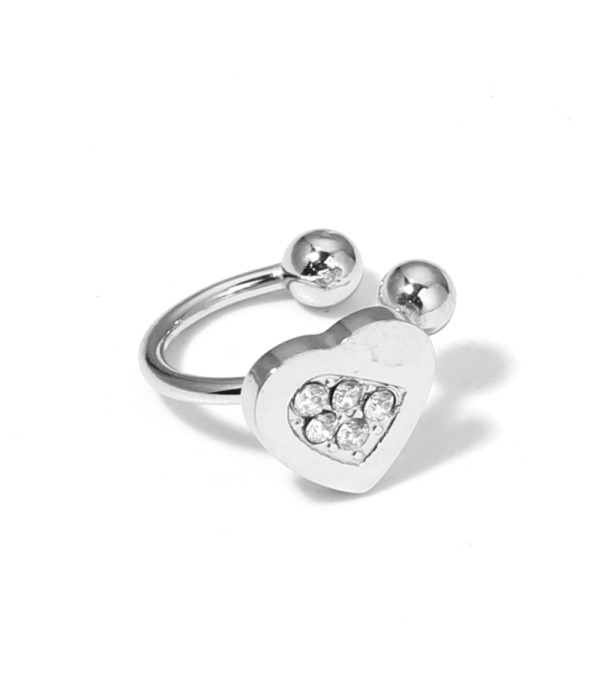 Clip de oreja de corazón con circonitas