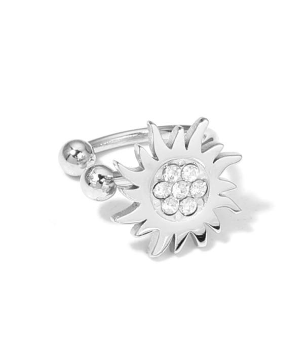 Clip de oreja de sol con circonitas