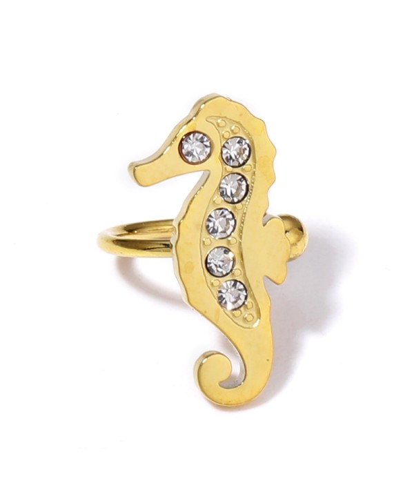 Clip de oreja de caballito del mar con circonitas