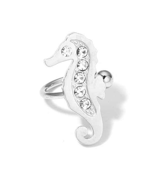 Clip de oreja de caballito del mar con circonitas