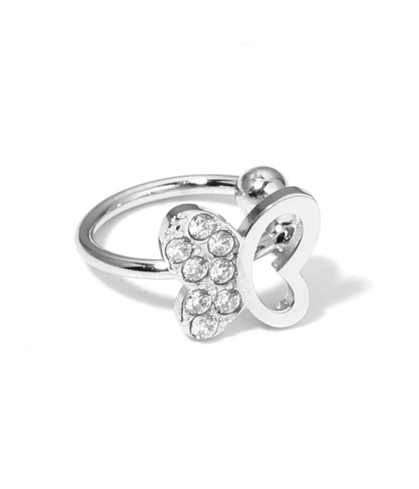 Clip de oreja de mariposa con circonitas