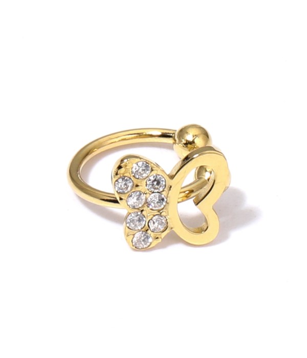 Clip de oreja de mariposa con circonitas