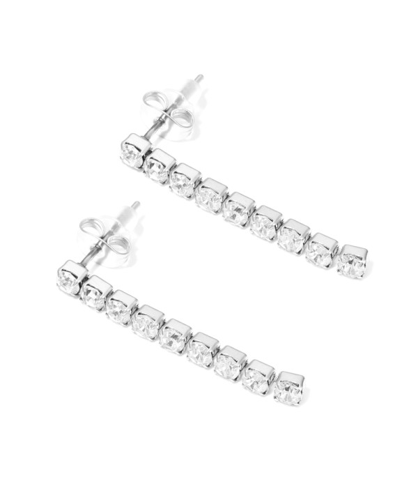 Pendientes de piedras circulares transparentes