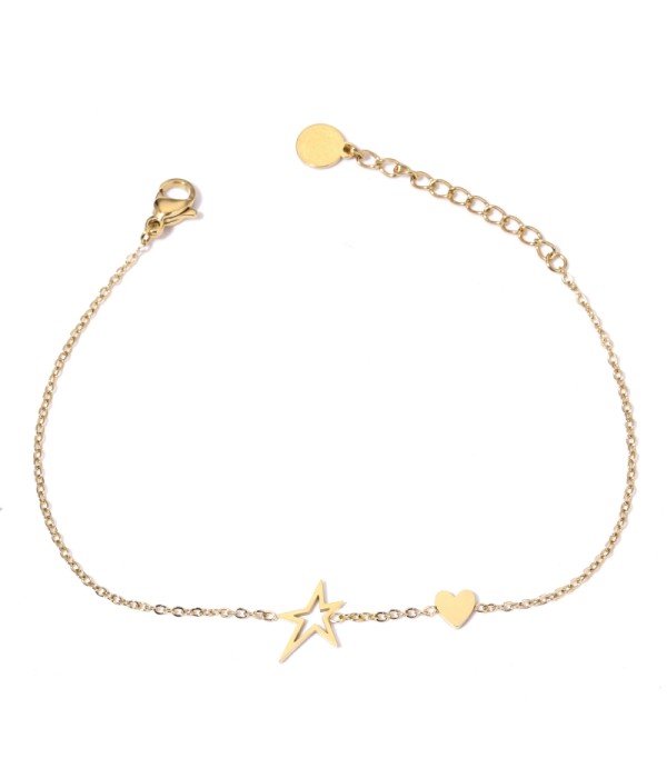 Pulsera dorada con estrella