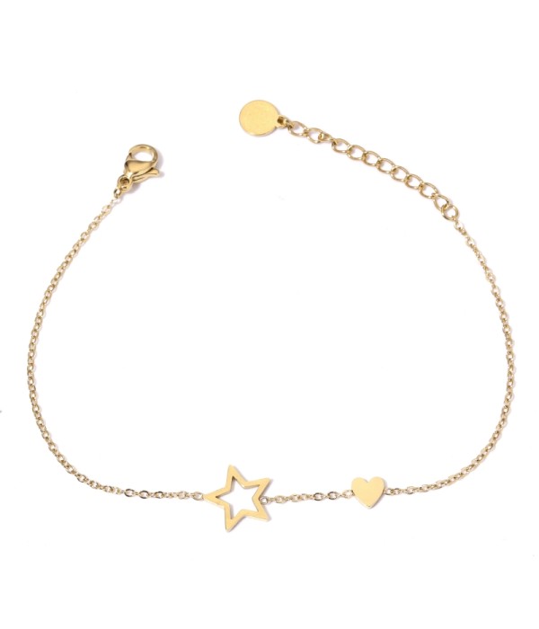 Pulsera dorada con estrella