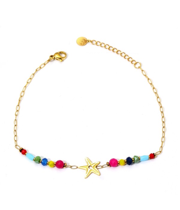 Tobillera dorada con estrella