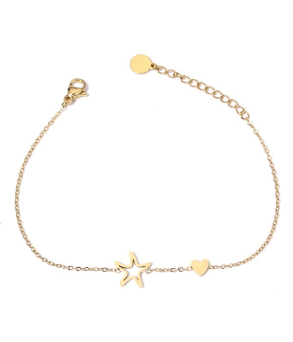 Pulsera dorada con estrella de mar