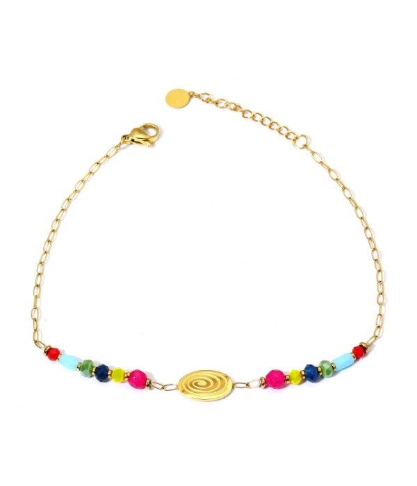 Tobillera dorada con espiral