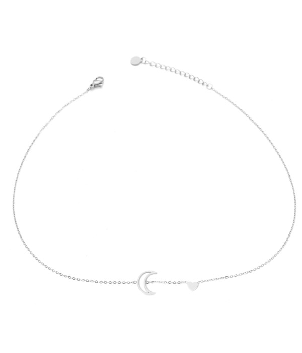 Collar plateada con luna