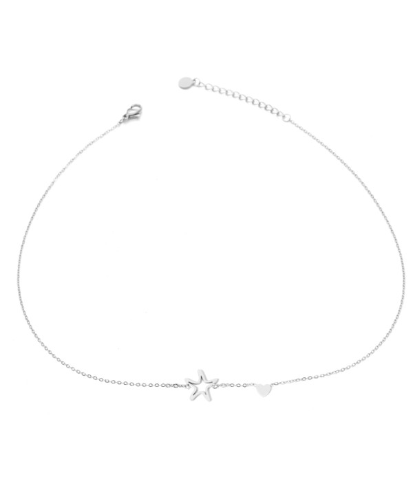 Collar plateada con estrella de mar