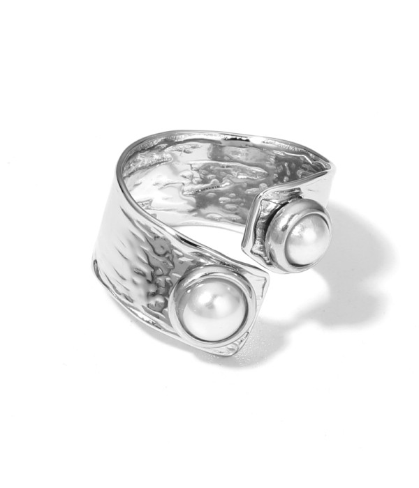 Anillo abierto de con extremos adornados de perla 2