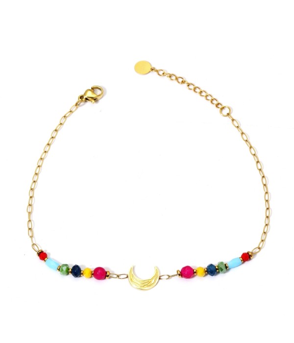 Tobillera dorada con luna