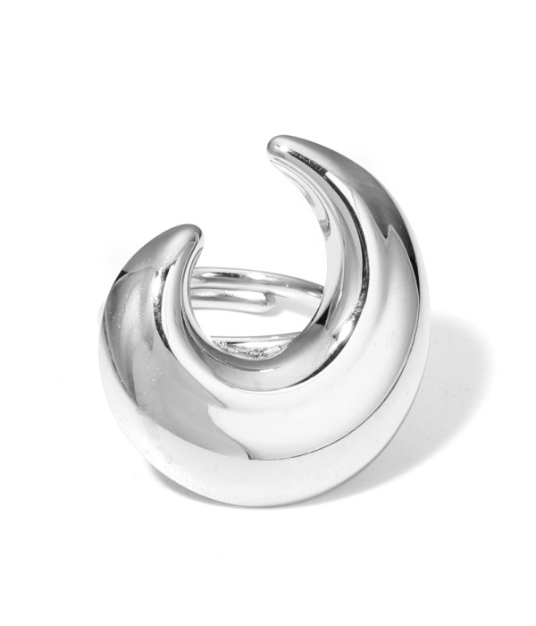Anillo plateado con luna