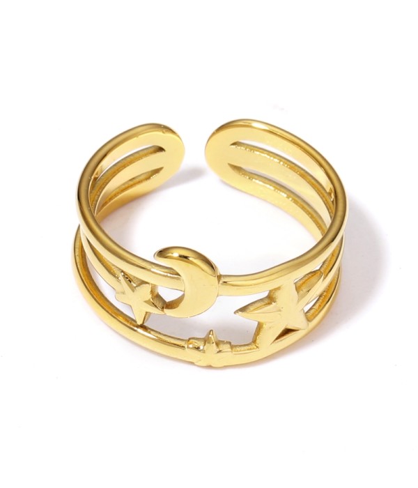 Anillo dorado de estilo celestial