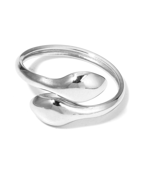 Anillo plateado con serpiente de dos cabezas ovaladas