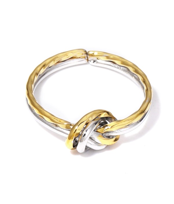 Anillo bicolor de nudo
