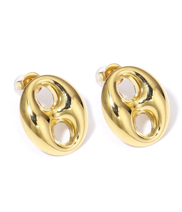 Pendientes dorados de aros simétricos