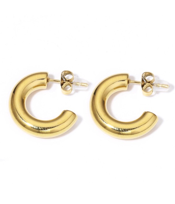 Pendientes de arco abierto dorados pequeños