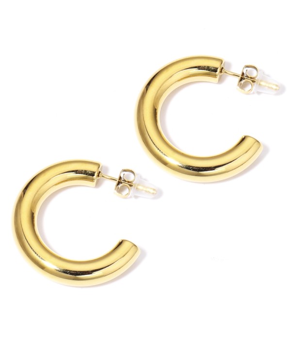 Pendientes de arco abierto dorados grandes