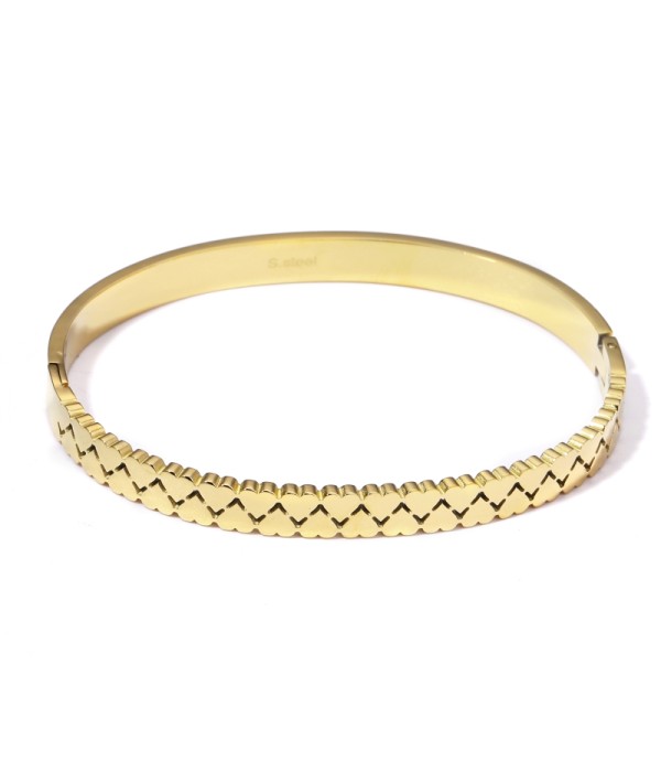 Pulsera rígida tipo manguito con corazones