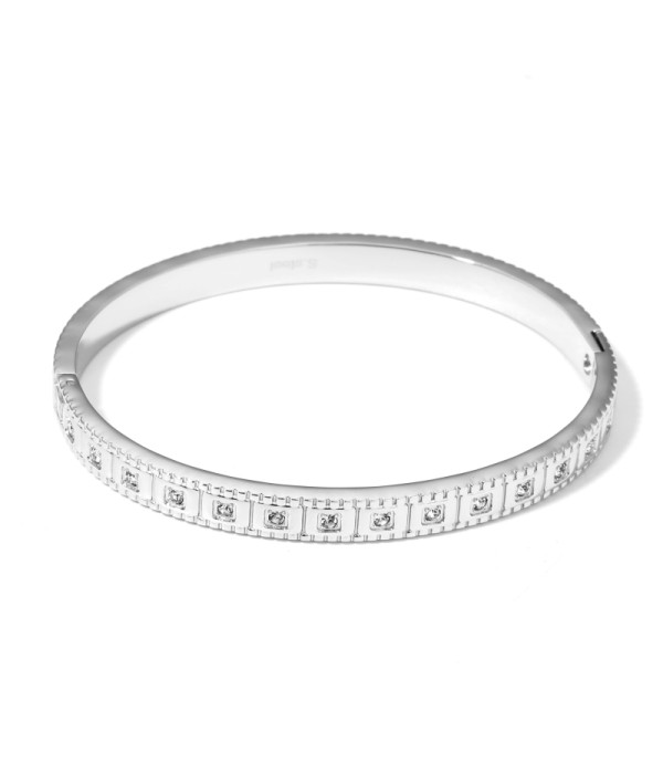 Pulsera rígida con rectángulos detallados de circonitas