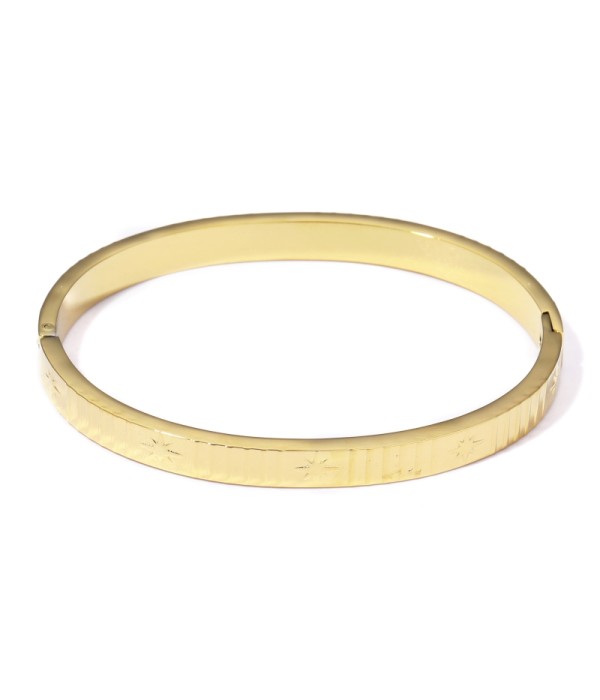 Pulsera rígida tipo manguito texturizada de estrellas