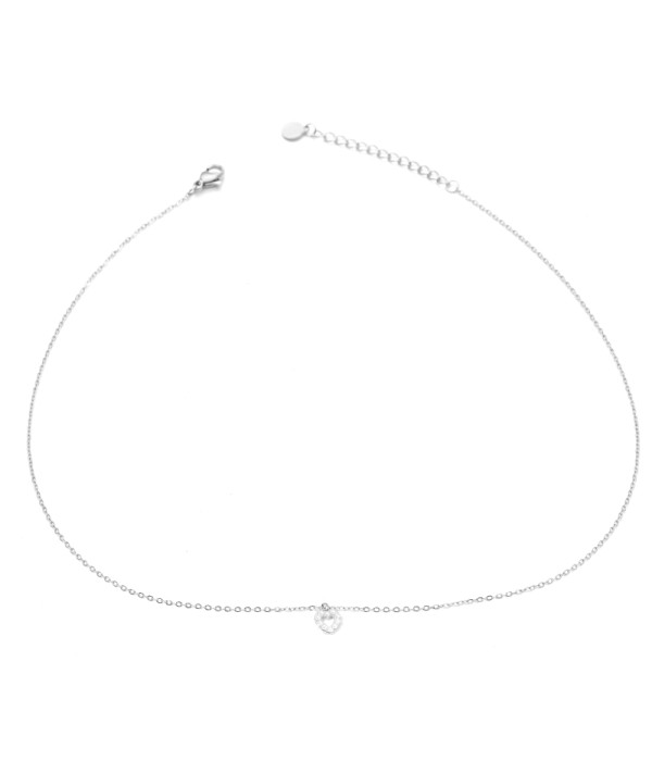 Collar con colgante de corazón con circonitas