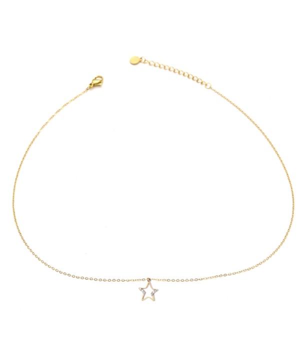 Collar dorado con estrella y detalles en circonitas