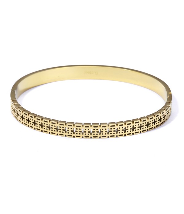 Pulsera rígida tipo manguito con borde dentado