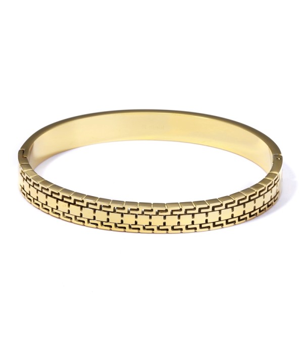 Pulsera rígida dorada tipo manguito