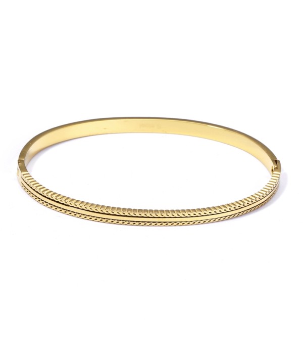 Pulsera rígida dorada tipo manguito