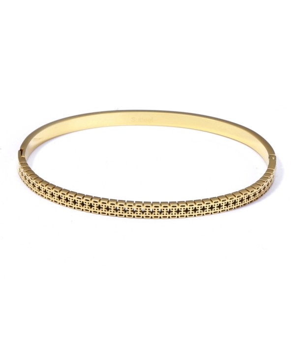 Pulsera rígida dorada tipo manguito