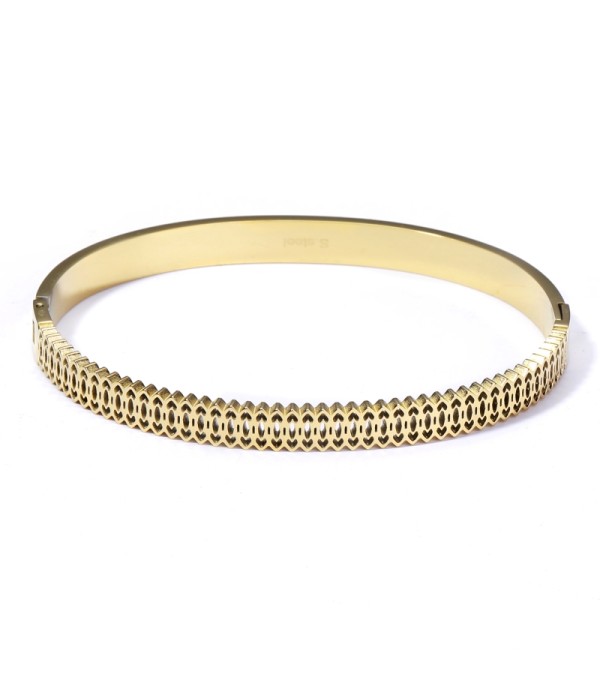 Pulsera rígida dorada tipo manguito